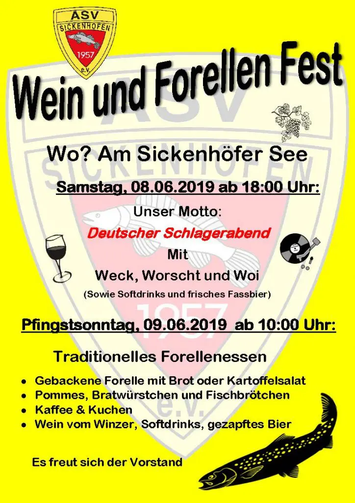 ASV 1957 Sickenhofen eV - Trout eating 12 Wine trout festival ASV Sickenhofen