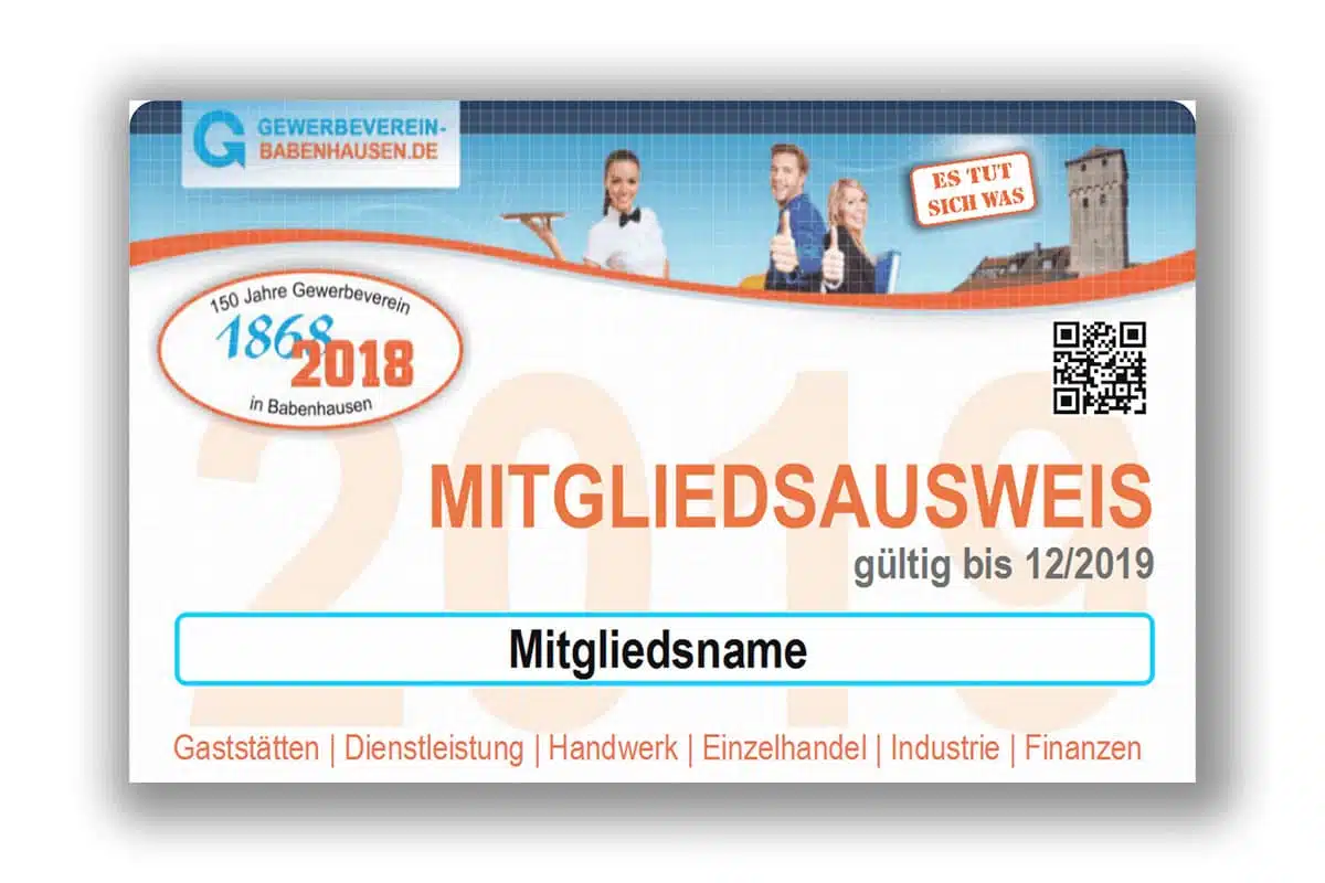 Mitgliedsausweise bleiben und Mitgliederversammlung wird geplant 25 Mitgliedsausweis Gewerbeverein