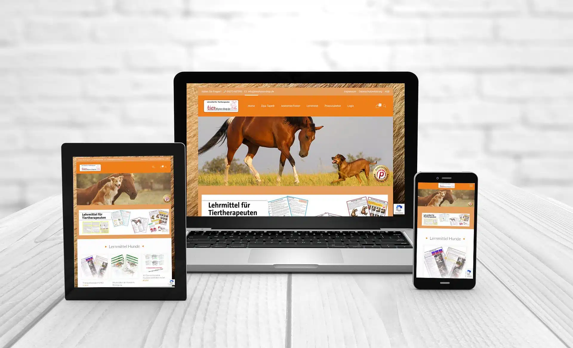 Webdesign Schwarzer-Knick 19 Referenzen Tierphysio-Shop